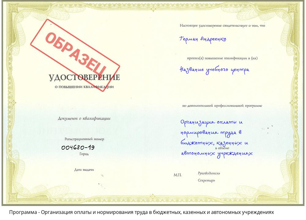 Организация оплаты и нормирования труда в бюджетных, казенных и автономных учреждениях Нижний Новгород