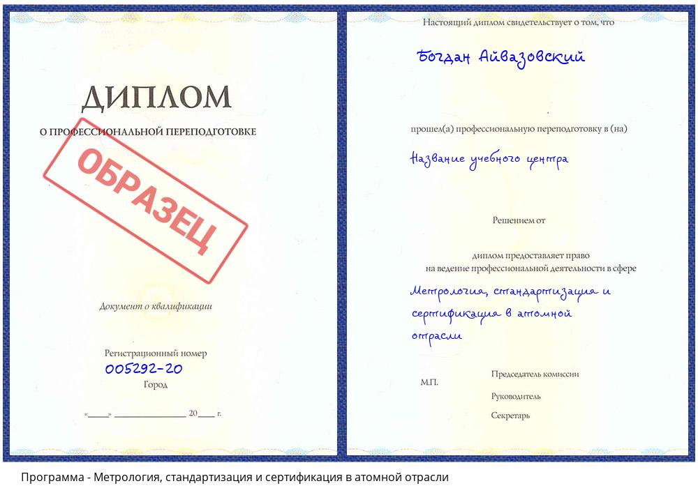 Метрология, стандартизация и сертификация в атомной отрасли Нижний Новгород