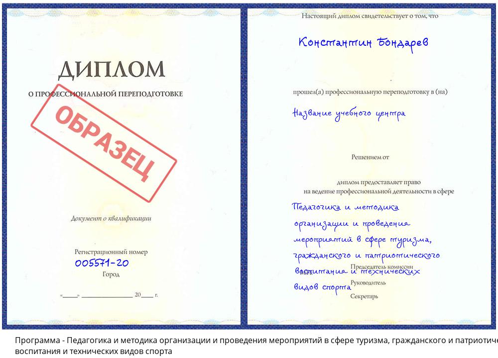 Педагогика и методика организации и проведения мероприятий в сфере туризма, гражданского и патриотического воспитания и технических видов спорта Нижний Новгород