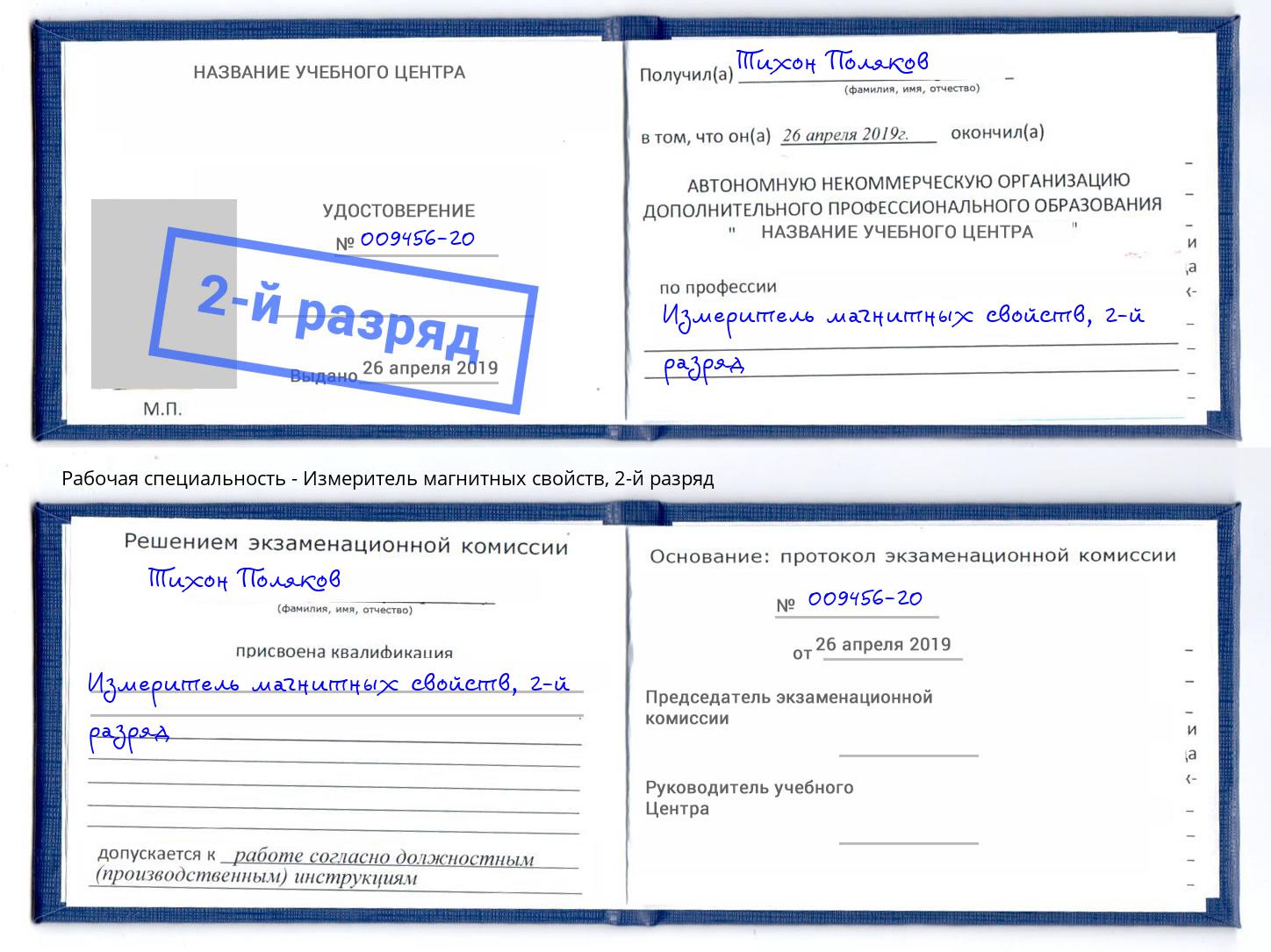 корочка 2-й разряд Измеритель магнитных свойств Нижний Новгород